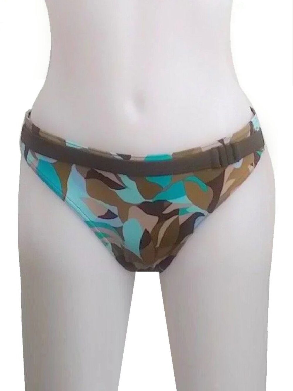 NWT Size XL Freya 9798JU Jungle Print Bikini Brief in Panama Cooler Aqua Camo